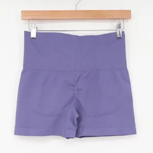 OQQ Shorts Womens L Yoga Gym Seamless Ribbed Purple Scrunch Butt Excellent thumbnail 5