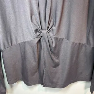 Athleta Essence Open Twist Back Shirt Top Gray Long Sleeves Athletic Sporty Med thumbnail 8