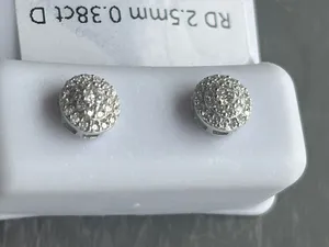 .38 ct Moissanite Diamond Halo Sterling Silver Earrings thumbnail 4