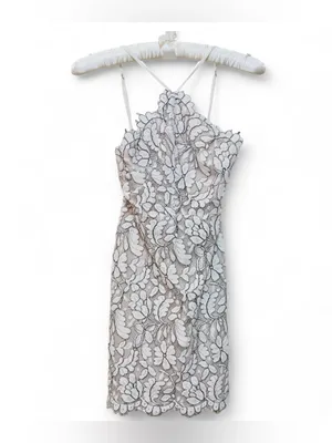 Lulus Women’s Delicate Darling Beige and Ivory Lace Bodycon Mini Dress Size XS thumbnail 4