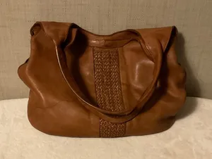 Woven Center Detail Hobo Bag in Brown thumbnail 1