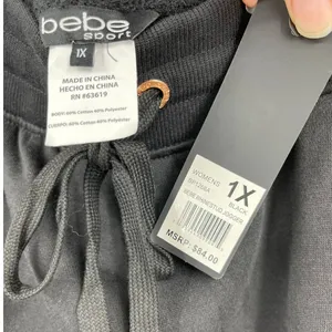 Bebe Womens Black Jogger Sweatpants Fleece Activewear Pants Rhinestones NEW 1X thumbnail 8