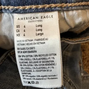 American Eagle Super High Rise Baggy Wide Leg Jeans Light Wash Womens 4 Long thumbnail 7