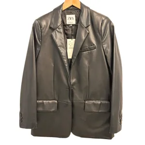 Zara FAUX LEATHER MENSWEAR STYLE BLAZER Size Small (4432/710/800) New With Tags thumbnail 5