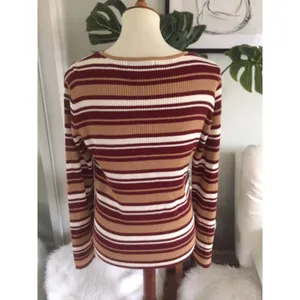 Casual Corner Annex Women’s Striped Lightweight Sweater Size Large thumbnail 3