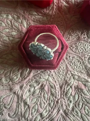 Women’s Stainless Steel Silver Faux Turquoise Ring Size 7 thumbnail 3