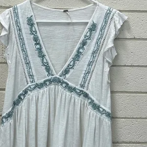 Free People Falling Water White Tunic Top size S thumbnail 7