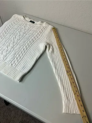 Lauren Ralph Lauren Cable Knit Soft Cotton Blend Chunky Open Knit Sweater Size L thumbnail 6