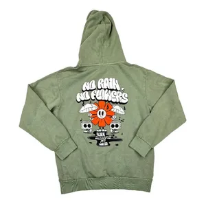 Lane Seven "No Rain No Flowers" Hoodie in Green thumbnail 2