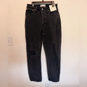 NWT Abercrombie & Fitch The Dad High Rise Curve Love 4 XS thumbnail 3