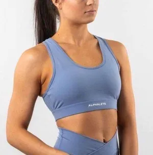 Alphalete surface reign Sports Bra in stone blue thumbnail 1