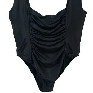 NEW J. Crew Black Ruched Square Neck One Piece‎ Swimsuit Resort Beach Size 22 thumbnail 4