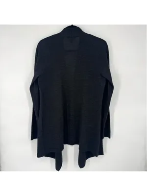 Eileen Fisher Charcoal Italian Merino Wool Open Cardigan SP thumbnail 2
