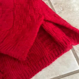Irish Homecraft Red 100% Oiled Wool Cable Knit Fisherman Sweater Ireland Large thumbnail 3