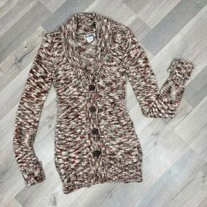 Billabong Marled Cardigan Sweater Brown Multi Juniors Large‎ Button Shawl Collar thumbnail 12