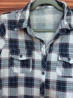 Classic Navy Plaid Button-Up Shirt thumbnail 2