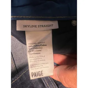 PAIGE Skyline Straight‎ Leg Dark Wash Low Rise Jeans Size 26 Party Stretch EUC thumbnail 5