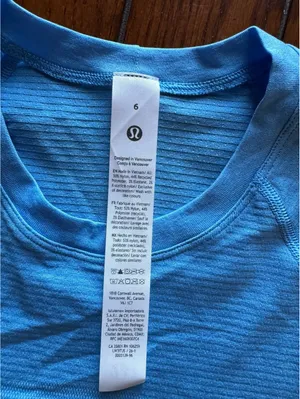 Lululemon Swiftly Tech Cropped Short Sleeve 2.0 Ocean Wave Size 6 NWT thumbnail 5