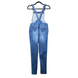 Wax Jean Distressed Denim Overalls Medium‎ Wash Skinny Leg Blue M thumbnail 2