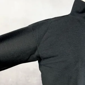Max Studio Womens Top‎ L Black Mock Neck Button Sleeve Minimalist Quiet Luxury thumbnail 5