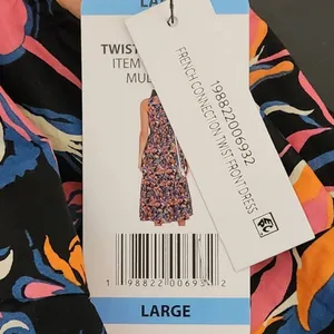 French Connection Cotton Floral Midi Dress Size Large NWT Wedding Guest Dress thumbnail 9