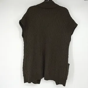 Lafayette 148 New York Olive Green Wool‎ Cashmere Cable Knit Vest Cardigan M thumbnail 2