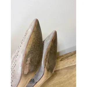 Franco Sarto Taupe Suede Perforated Pointed Toe Kitten Heel Booties 6.5 thumbnail 11