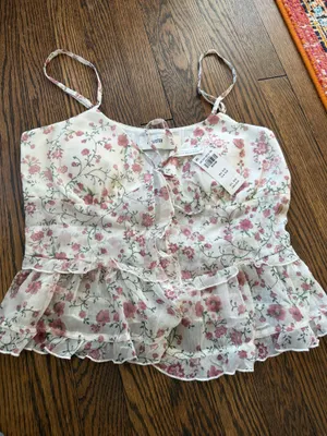 Hollister Floral Chiffon Ruffle Cami thumbnail 2