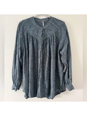 Free People Can’t Stop Dreaming Boho Whimsical Button Down Blouse size medium thumbnail 8
