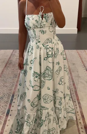 Fruit Printed Dress Green Size XS thumbnail 1