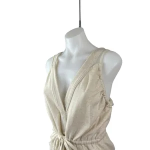 Daily Practice Beige Sleeveless V Neck Tie Waist Cami Tank Romper Shorts Size S thumbnail 2