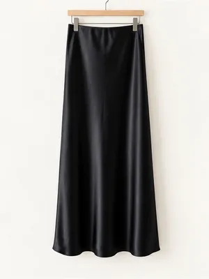 Renee C. Black Draped Satin Strapless Flowy Midi Dress Elegant Size Small Party thumbnail 5