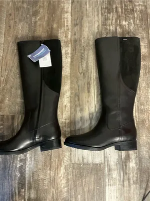 Geox Black Over-the-Knee Leather Riding Boots Size 7 thumbnail 12