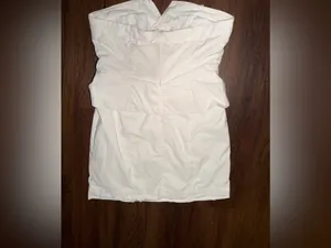 BHLDN Strapless Vest Mini Dress white cotton fall party formal $200 thumbnail 6
