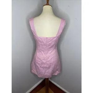 New Reformation Kerrigan Linen Dress in Babygirl Pink Size 10 thumbnail 3