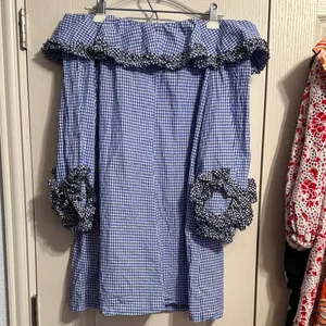 Alexis Miquela Off the Shoulder‎ Gingham Plaid Ruffle Mini Dress Preppy Coquette thumbnail 3