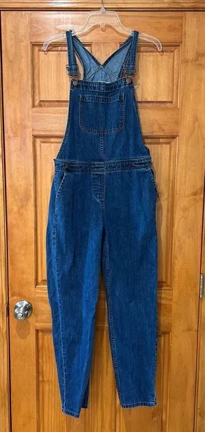 ASOS Women’s Dark Blue Denim Overalls thumbnail 2
