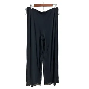 Tadashi Shoji Mesh Black Wide Leg Dress Pants Gala Core Dark Romantic Womans XL thumbnail 2