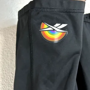 Reebok Pride Bike Shorts Womens Size Large Speedwick Pockets Rainbow Progress thumbnail 3