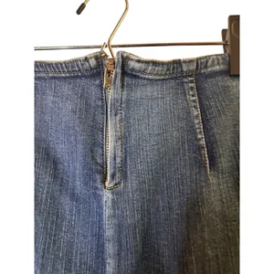Orix's Dark Blue Fringe Detail Cotton Denim Jean Skirt Women Sz S thumbnail 4