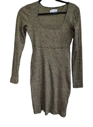 Urban Outfitters Metallic black/gold bodycon dress Small thumbnail 1