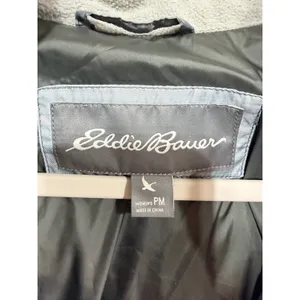 Eddie Bauer Puffer Down Parka Hooded Quilted Jacket Women's PM Medium Steel Gray thumbnail 4