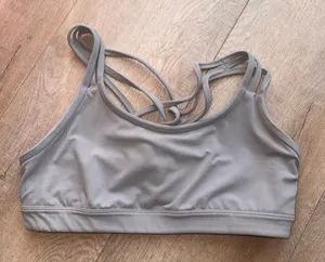 ⭐️Athleta Light Gray Strappy Sports Bra thumbnail 1