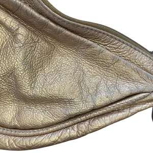 Fossil Genuine Leather Shoulder Hobo handbag Gold Crescent Purse thumbnail 5