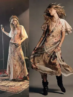 Free People Bohemian Witchy Celestial Nights Maxi Dress in Fairy Combo XL thumbnail 2
