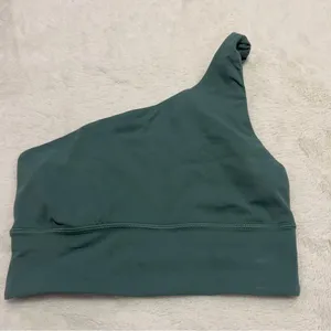 Green one shoulder lululemon align sports bra thumbnail 1