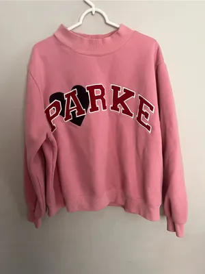 Parke 2026 Valentine’s Day Jean Heart Varsity Mockneck Sweatshirt Size L/XL. thumbnail 4