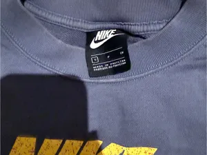 Nike Slate Blue Crewneck Sweatshirt with Yellow Print thumbnail 2