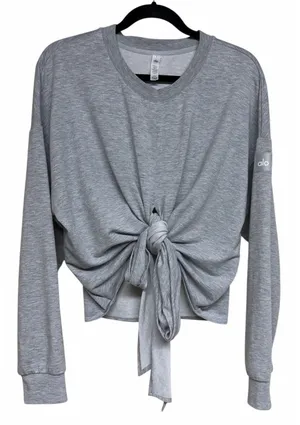 Alo Yoga Dreamy Wrap Pullover Sweatshirt Heather Gray Women's‎ Size Large thumbnail 1