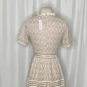 NWT BALTIC BORN Windsor Lace Midi Dress Ivory Nude Feminine Romantic Small thumbnail 9
